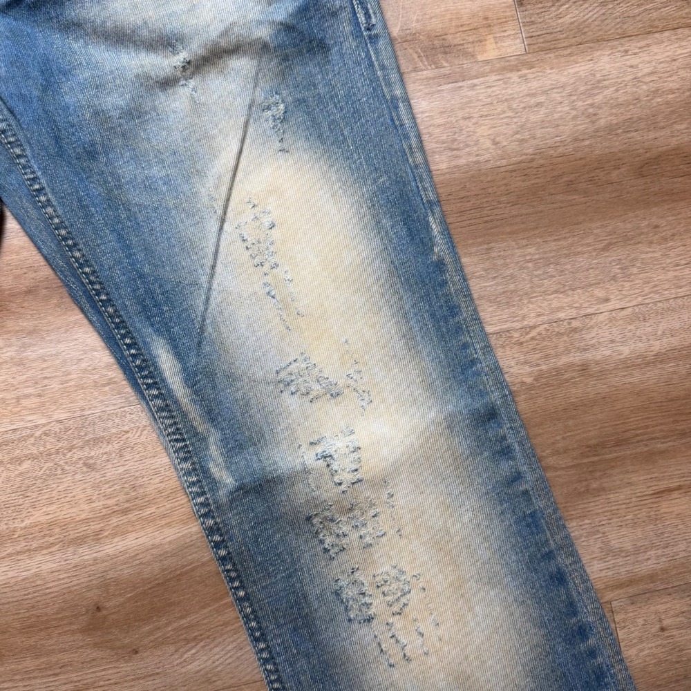 Diesel Light Blue Distressed Bootcut Jeans - Picture 5 of 16